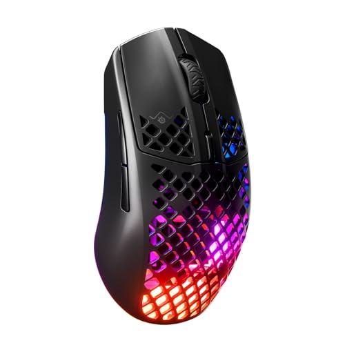 SteelSeries Aerox 3 Wireless - RGB Gaming-Mouse mit Öffnungen in der Oberfläche - Federleichtes,...