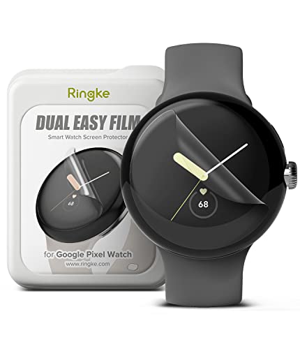 Ringke Dual Easy Film [3 Stück] Kompatibel mit Google Pixel Watch 2 (2023) / Pixel Watch (2022)...