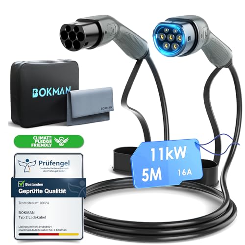 bokman Typ 2 Ladekabel, Modus 3 / 16A / 11 kW /...