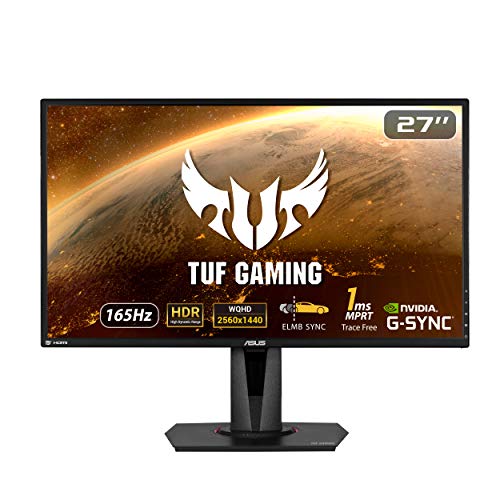 ASUS TUF Gaming VG27AQZ | 27 Zoll WQHD Monitor | 165 Hz, 1ms MPRT, G-Sync kompatibel, HDR 10 | IPS...